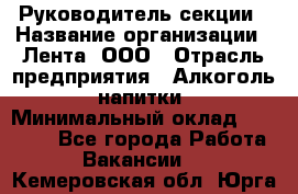 Руководитель секции › Название организации ­ Лента, ООО › Отрасль предприятия ­ Алкоголь, напитки › Минимальный оклад ­ 51 770 - Все города Работа » Вакансии   . Кемеровская обл.,Юрга г.